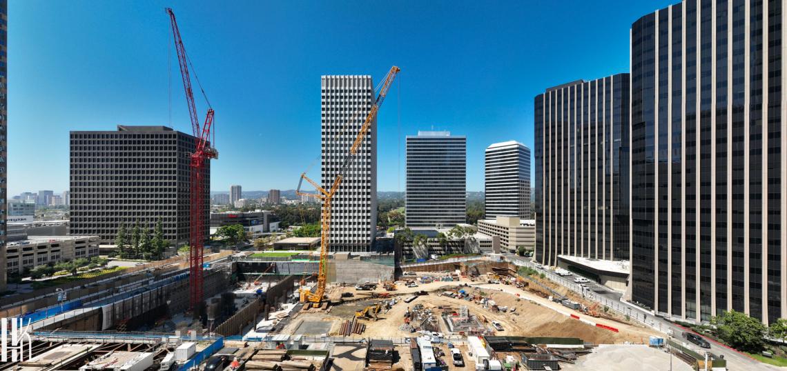 Tower crane arrives at Century City Center site | Urbanize LA